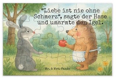 Mr. & Mrs. Panda Puzzle Hase Igel Design 24 Teile - Geschenk, 500, Tiermotive, 1500, Herzschmerz, Trösten, und, 2000, Liebe Spruch, Puzzlespiel, 1000
