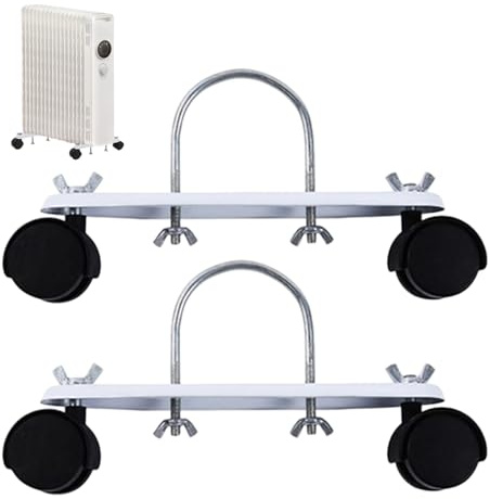 kaiop Polea De Soporte para Ruedas De Radiador, 2 Soportes De Polea Móviles para Radiadores De a-ceite, Soporte Giratorio para Calentador Eléctrico