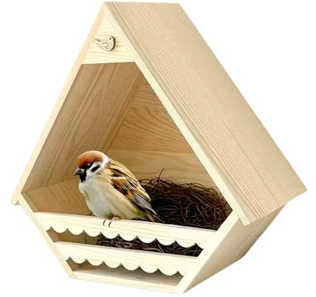 Fågelhus, träfink habitat – fågelhus – för sparv svälja wren Chickadee duva kolibri trädgård uteplats innergård