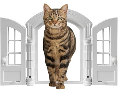Chatière Murale Porte Anti-Fuite pour Chats de Taille Moyenne
