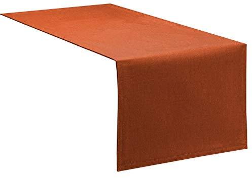 Tischläufer Tischband Fleckschutz LOTUS Effekt LEINEN Optik bügelfrei abwaschbar Farbe Terra Größe 33x160 cm
