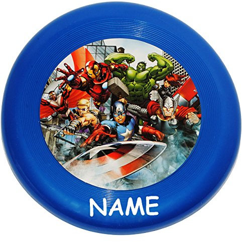 alles-meine.de GmbH 3 Stück Frisbee Scheiben - Wurfscheiben - Avenger Assemble - incl. Name - Ø 23,5 cm - für Kinder/Erwachsene/Hunde - Kindergeburtstag - Schwebedeckel..