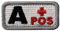Taktisch Typ A positiv Blutgruppe Emblem Bestickter Aufnäher mit Haken- und Flauschbänder, Rot schwarz