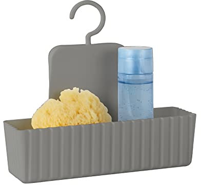 Allstar Serviteur de douche Minas taupe - Tablette de rangement de douche, panier mural, Polypropylène, 25.3 x 22.5 x 8 cm, Taupe