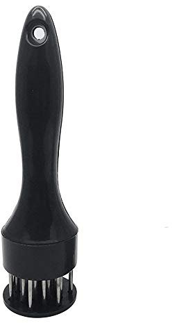 Fliyeong 1 batticarne con aghi in acciaio inox, martello da bistecca, silenzioso, utile in cucina per tutte le carni, nero elegante e popolare
