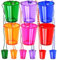 Iconikal Shot Glasses on Beaded Necklace, Assorted Colors 12-Pack - Durable Plastic 2 oz. Shot Glasses, Tailgating & More
