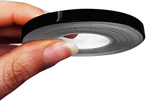 4R Quattroerre.it 10468 Trim Stripes Bandes Adhésives pour Voitures, Noir, 5 mm x 10 MT