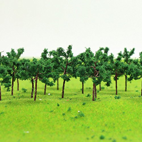 Evemodel 40 pezzi D5027 - Cavi per albero Roadside Diorama, 47 mm, scala N 1:160, colore: Verde scuro