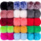 BQTQ 30 Stück Fellbommel für Mützen, Kunstfell Pompon Fellbommel Pompon Fellpompon Kaninchenfell Bommel für Mützen Tasche Dekoration (15 Leuchtende Farben)