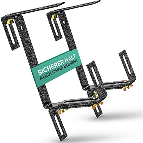 dszapaci Blumenkastenhalterung Balkon 4er Set Balkonkasten Halterung Geländer Halterung Blumenkasten Befestigung Blumenkastenhalter Verstellbar Balkonkästen Halterungen für Balkonkästen Blumenkästen
