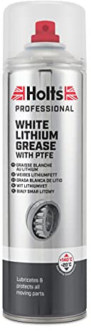 Holts White Lithium Grease Spray - Heavy Duty for Moving Parts, High Performance With PTFE for Ultra-High Cling, Reduce Friction & Prevent Wear, Professional Spray, 500ml