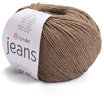 Yarn Art YarnArt Jeans Sportgarn, 55% Baumwolle, 45% Acryl, 1 Knäuel, 50 g, 174 Yds Baumwollgarn, Strickgarn, weiches Garn, Amigurumi-Baumwollgarn (40)