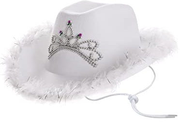 COSAVOROCK Cowgirl Hut Weiß Cowboy Hut Flauschig Cowboyhut