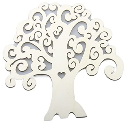 MAHAVIMOKSA 6 sagome in legno a forma di albero genealogico, 28 x 20 cm, per fai da te, artigianato, decorazione domestica