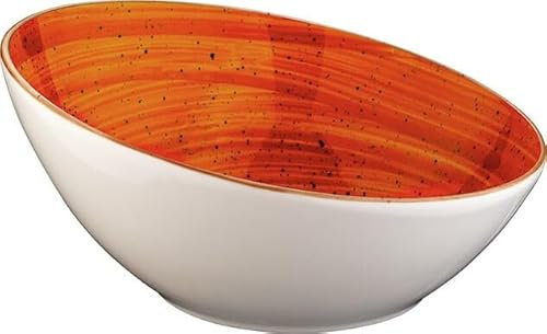 Bonna Aura ATCVNT8KS Lot de 6 coupelles rondes en porcelaine Orange crème 8 cm 6 cl 5 cm