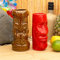 CKB LTD Tiki Lot de 2 grands gobelets colorés en céramique pour cocktail, fête hawaïenne, Luau, gobelets décoratifs (marron et rouge)