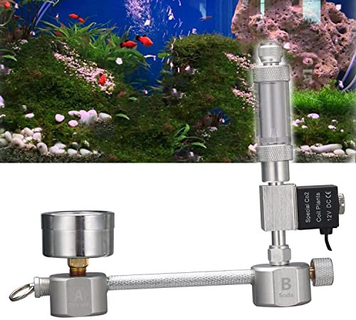 Ailgely Kit generador de CO2 para acuario DIY Sistema generador de CO2 con válvula solenoide para medidor de burbujas y control de dióxido de carbono Kit de reactores para plantas acuario