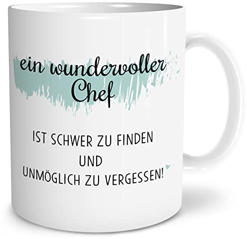 OWLBOOK® Boss Chef Geschenke für Chef Geschenke für Männer Ein wundervoller Chef Tasse mit Spruch für den Chef Boss fürs Büro Arbeitsplatz zum Abschied Danksagung 300 ml Keramik