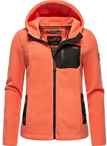 MARIKOO Damen Fleecejacke warm mit Kapuze Mount Iwaki Coral Gr. XL