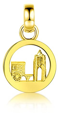 PAM jewels BORKUM Anhänger mit Strandkarre und Kaap, 925er Silber, vergoldet, Borkumschmuck