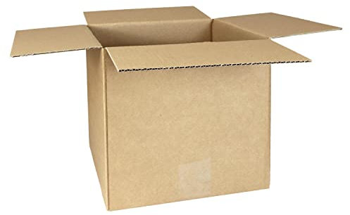 smiley pack 25 Stück Faltkartons 250 x 250 x 250 mm braun KK28 Versandkarton Verpackungskartons 25 x 25 x 25 cm aus Wellpappe 1 wellig Karton Pappkarton Versandbox Paket Päckchen