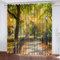 LUDSOL Sonne Verlässt Verdunkelung mit Ösen Vorhänge, Wald Schönheit 3D Gedruckt gardinen 245×140 cm (H×B) Modern für Dekoration Kinderzimmer Wohnzimmer Schlafzimmer 2er-Set