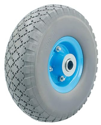 Ferrestock FSKRAM00101 Rueda Maciza para Carretilla de Almacén profesional o Doméstico, Impinchable, con Llanta Metálica, Color Gris