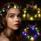 Yean Leuchtendes Haarreif, LED-kronen-Stirnbänder,leuchtender Blumenkranz, Kopfschmuck, Festival, Rave, Haarschmuck für Damen (Perle)