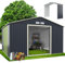 RELAX4LIFE Abri de Jardin Métal 10m2 avec Abri d'Extension Porte Coulissante, Cabane de Jardin Extérieur 340x319x210cm Outils de Jardin résistant aux intempéries