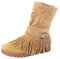Fringe Fashion-Damenfußschuh Kurze Runde beiläufige Retro-Stiefel Quad Rollschuh (Brown, 35)