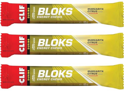 CLIF Bloks Energy Chews Margarita Citrus - 60g Per Pack - Shot Bloks (Margarita Citrus - 3 Packs)