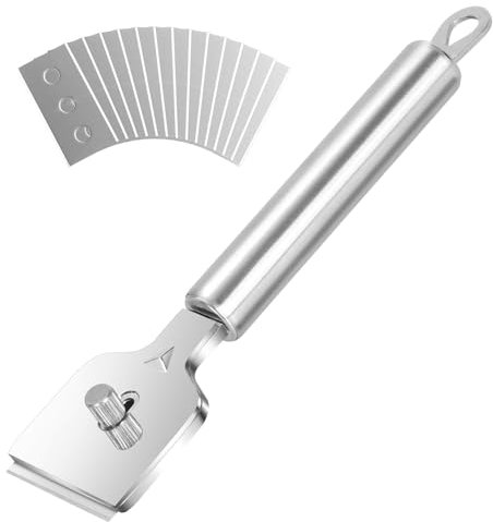 Juego de herramientas raspadoras para limpieza de horno, herramienta de limpieza de vidrio con 6 piezas de repuesto de metal para quitar ventanas, papel pintado de cerámica, vidrio, puerta, pintura,
