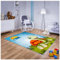 Teppich für Kinderzimmer in Blau, Grün Kinderteppich 140 cm x 190 cm mit Schildkröte Tiere Motiv, Babyteppich für Mädchen und Jungen