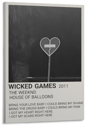 DAGUYS Poster mit Sänger The Weeknd Album WICKED GAMES auf Leinwand, Poster, Wandfarbe, Kunstposter, Dekoration, moderne Heimkunstwerke, 20 x 30 cm