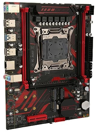 Topiky Carte Mère de Jeu, Carte Mère LGA 2011 V3 Micro ATX, Carte Mère D'ordinateur X99 avec Carte LAN Gigabit RTL8111G 4 Canaux DDR4 Double Emplacements M.2 Prend en 5ème
