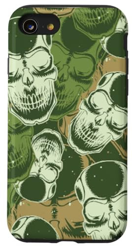 Hülle für iPhone SE (2020) / 7 / 8 Camouflage Muster Schädel Tarnung Lustige Handyhülle