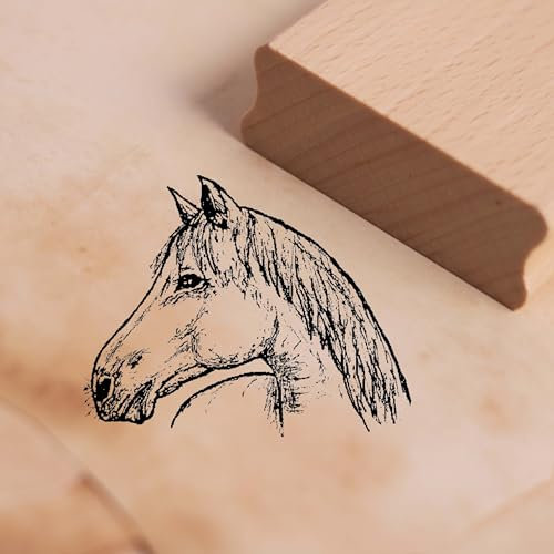 Motivstempel Pferd Kopf - Stempel Holzstempel Scrapbooking 48 x 38 mm