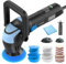 Mini Polisher, 2inch/ 3inch 750W Car Polishers and Buffers with 12mm Random Orbital-Improve Work Efficiency by 35%, 16pcs Trapezoidal Polisher Pads &16.4 ft Cord, DA Polisher for Car Polishing/Waxing