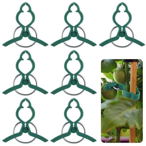 100pcs Plant Support Clips, 4x3.5x0.8cm / 1.57x1.37x0.31 inch Secured Plastic Climbing Plants Ties and Clips Plant Fixator for Fixing Garden Plant Flowers Tomato Cucumber Vine (Green)