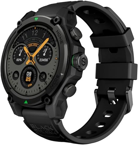 Black Shark GS3 Smartwatch, Pantalla AMOLED de 1,43'', posicionamiento por satélite GPS, 21 días de batería Llamada Bluetooth, 100+ Modos de Deporte 5ATM Resistente al Agua para Hombre Mujer, Negro