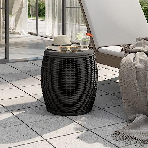 XGWKCNV Outdoor Möbel 4 in 1 Garten Aufbewahrungsbox Schwarz Polypropylen Outdoor Aufbewahrungsboxen