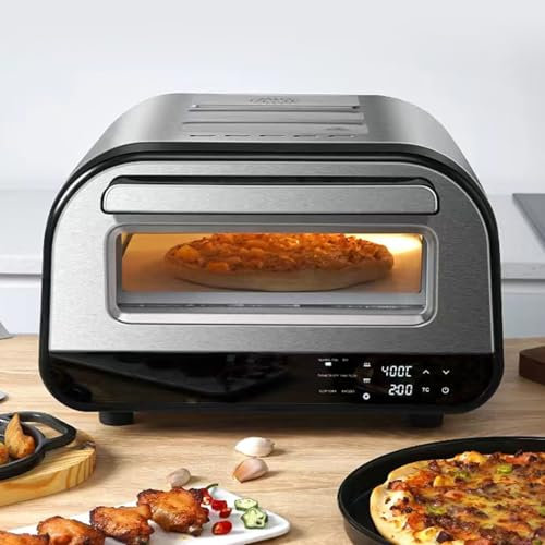 HmLotd Plancha eléctrica Comercial, Horno de Pizza, Pantalla Inteligente de Acero Inoxidable de 1700 W de Potencia se Puede producir rápidamente y fácil Limpieza para Tienda de postres