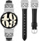 TOYOUTHS Lederarmband kompatibel mit Samsung Galaxy Watch 7 6 5 4 Active 2 FE 40mm 44mm/Watch 6 Classic/5 Pro 45mm/4 Classic Damen, 20mm Elegant Schmales Weich Leder Armband, Schwarz/Silber