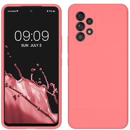 kwmobile Housse Compatible avec Samsung Galaxy A53 5G Coque - Housse de téléphone Protection Souple en TPU Silicone - Corail Pastel
