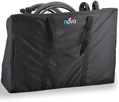 Nova Extra große und robuste Reisetasche für Rollatoren mit Rädern, Transportstühlen und Rollstühlen mit klappbarer Rückenlehne, wasserdicht, mit langen Griffen und durchgehendem Reißverschluss, Größe