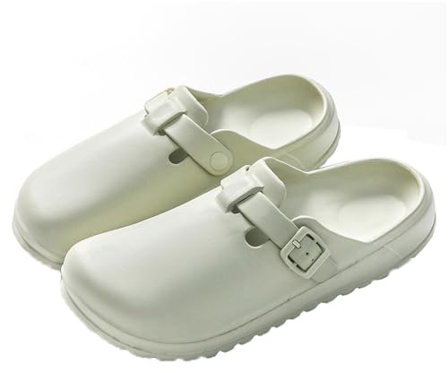 Arch Support Nurse Clogs for Women Men, Adjustable Buckle Non Slip Work Shoes Chef Garden Sandals, Slip-On Slide Slippers (Grey Green, Adult, Women, 3, Numeric, UK Footwear Size System, Medium)