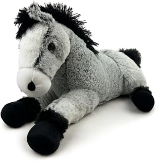 Mel-O-Design Plüsch-Pferd 50 cm – Weiches Kuscheltier Pferd, Stofftier Pony in Grau, Großes Plüschtier für Kinder & Babys, Geschenkidee & Deko fürs Kinderzimmer