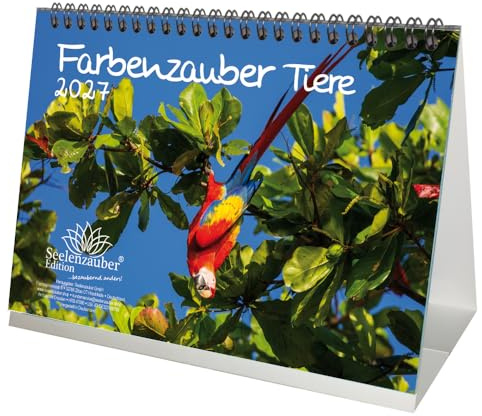 Farbenzauber Tiere DIN A5 Tischkalender für 2027 Farben Colours - Seelenzauber