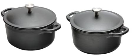 10cm Mini Cast Iron Casserole Dishes (Set of 2)
