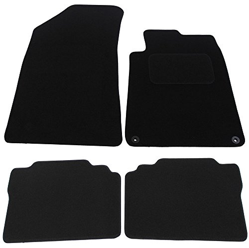 JVL 2434 Fully Tailored Car Mat with 2 Clips, Black, Set of 4